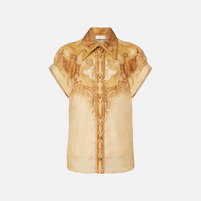 zimmermann luna tailored short-sleeve blouse
